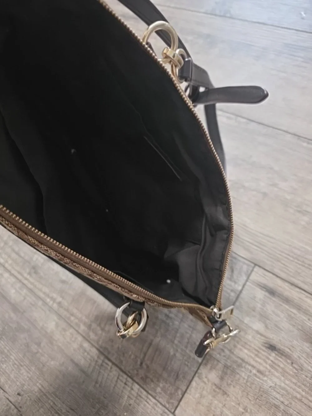 Coach VTG Beige/Brown Canvas and Leather Kelsey Satchel Crossbody - Signature C
